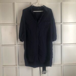 Indigo hand-dyed YFB Young Fabulous & Broke shirt dress